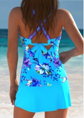 Lace Up Mid Waisted Floral Print Tankini Set | thumb picture 