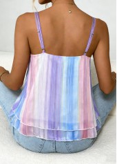 Multi Color Tummy Coverage Ombre Strappy Camisole Top | thumb picture 
