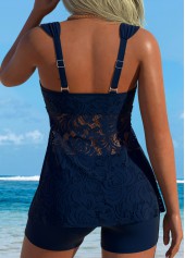 Twist Mid Waisted Navy Tankini Set | thumb picture 