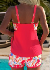 Layered Mid Waisted Marine Life Print Tankini Set | thumb picture 