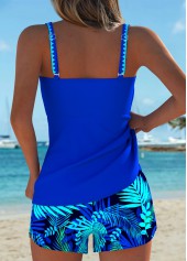 Tummy Coverage Mid Waisted Leaf Print Tankini Set | thumb picture 
