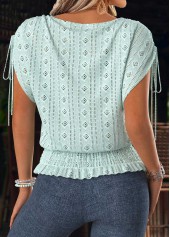 Mint Green Tummy Coverage Short Sleeve Round Neck Blouse | thumb picture 