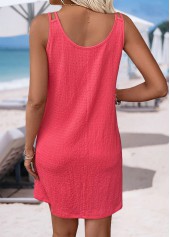 Coral Short Sleeveless Scoop Neck Dress | thumb picture 