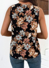 Multi Color Tummy Coverage Floral Print Sleeveless Tank Top | thumb picture 