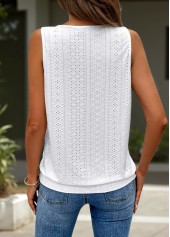 White Tummy Coverage Sleeveless Round Neck Tank Top | thumb picture 