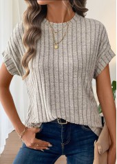 Light Camel Tummy Coverage Short Sleeve T Shirt