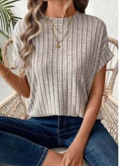 Light Camel Tummy Coverage Short Sleeve T Shirt | thumb picture 