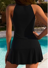 Wrap Mid Waisted Floral Print Black Tankini Set | thumb picture 