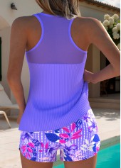 Tummy Coverage Mid Waisted Floral Print Tankini Set | thumb picture 