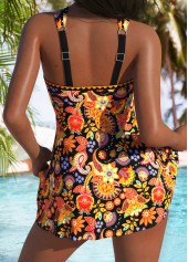 Tummy Coverage Mid Waisted Paisley Print Tankini Set | thumb picture 