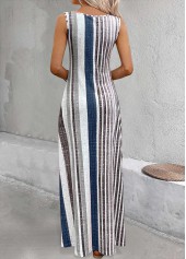 Multi Color Tummy Coverage Striped Maxi Sleeveless Dress | thumb picture 