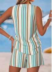 Multi Color Tummy Coverage Striped Sleeveless Tank Top | thumb picture 