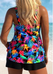 Pocket Mid Waisted Floral Print Multi Color Tankini Set | thumb picture 