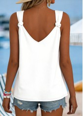 White Tie Leopard Strappy V Neck Tank Top | thumb picture 