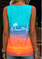 Multi Color Tummy Coverage Ombre Sleeveless Tank Top | thumb picture 