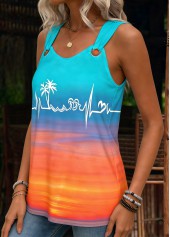 Multi Color Tummy Coverage Ombre Sleeveless Tank Top | thumb picture 