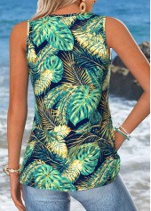 Green Tummy Coverage Floral Print Sleeveless Tank Top | thumb picture 