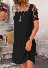 Black Tummy Coverage Short Square Neck Dress | thumb picture 