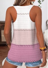 Light Pink Tummy Coverage Multi Stripe Print Tank Top | thumb picture 