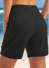 High Waisted Pocket Black Swim Shorts | thumb picture 