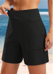 High Waisted Pocket Black Swim Shorts | thumb picture 