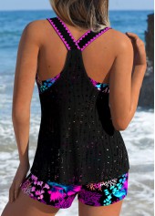 Tummy Coverage Mid Waisted Marine Life Print Tankini Set | thumb picture 