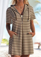 Tummy Coverage Striped Dark Coffee Cover Up | thumb picture 