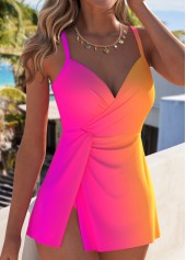 Tummy Coverage Ombre Hot Pink One Piece Swimdress | thumb picture 