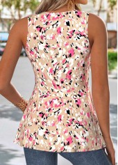 Multi Color Tummy Coverage Geometric Print Sleeveless Tank Top | thumb picture 