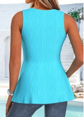 Light Blue Tummy Coverage Sleeveless V Neck Tank Top | thumb picture 