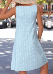 Light Blue Tummy Coverage Sleeveless Round Neck Dress | thumb picture 
