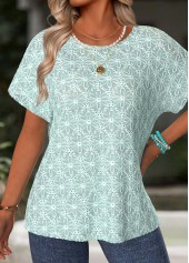 Mint Green Twist Short Sleeve Round Neck T Shirt | thumb picture 