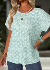 Mint Green Twist Short Sleeve Round Neck T Shirt | thumb picture 