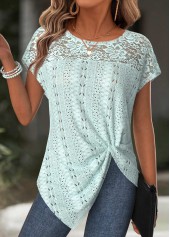 Light Green Tummy Coverage Short Sleeve T Shirt