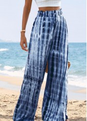 Blue Soft Tie Dye Print Wide Leg Pants | thumb picture 
