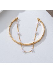 Golden Iron Layered Design Pearl Bangle | thumb picture 
