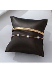 Golden Iron Layered Design Pearl Bangle | thumb picture 