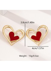 Red Heart Design Hollow Alloy Earrings | thumb picture 