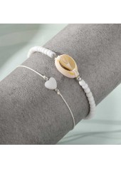Beige Color Shell Detail Adjustable Anklets | thumb picture 