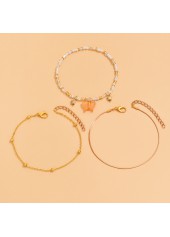 Golden Butterfly Plastic Beaded Anklet Set | thumb picture 