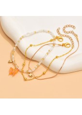 Golden Butterfly Plastic Beaded Anklet Set | thumb picture 