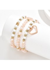 Golden Heart Pearl Beaded Anklet Set | thumb picture 