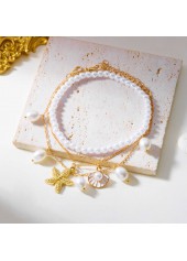 Golden Shell Starfish Alloy Anklet Set | thumb picture 