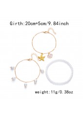 Golden Shell Starfish Alloy Anklet Set | thumb picture 