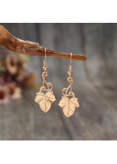 Golden Maple Leaf Design Alloy Earrings