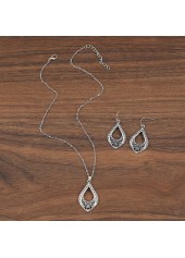 Silver Color Alloy Earrings and Necklace | thumb picture 