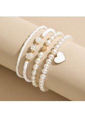 White Color Heart Polyresin Detail Anklets | thumb picture 