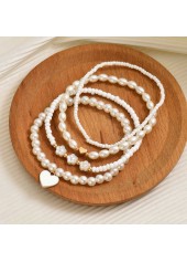 White Color Heart Polyresin Detail Anklets | thumb picture 