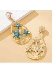Blue Color Droplet Alloy Detail Earrings | thumb picture 