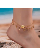 Golden Shell Design Alloy Anklet Set